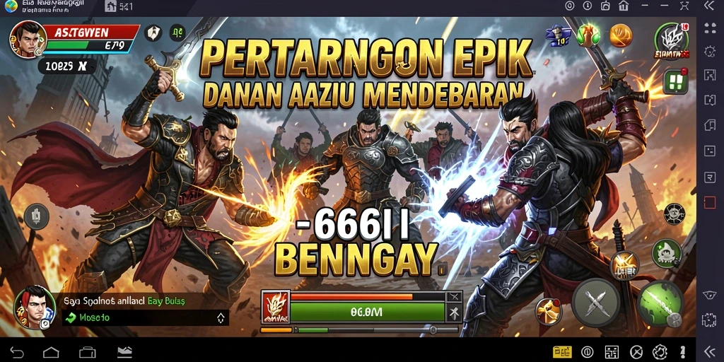 Tampilan epik pertarungan dalam game Action 666I.