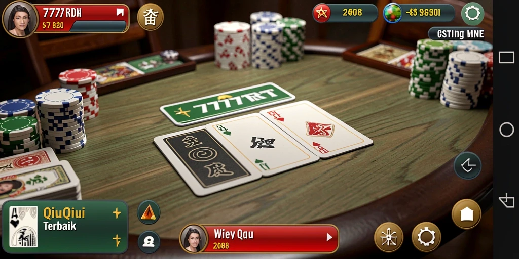 Screenshot gameplay 777RT yang menampilkan aksi seru QiuQiu.
