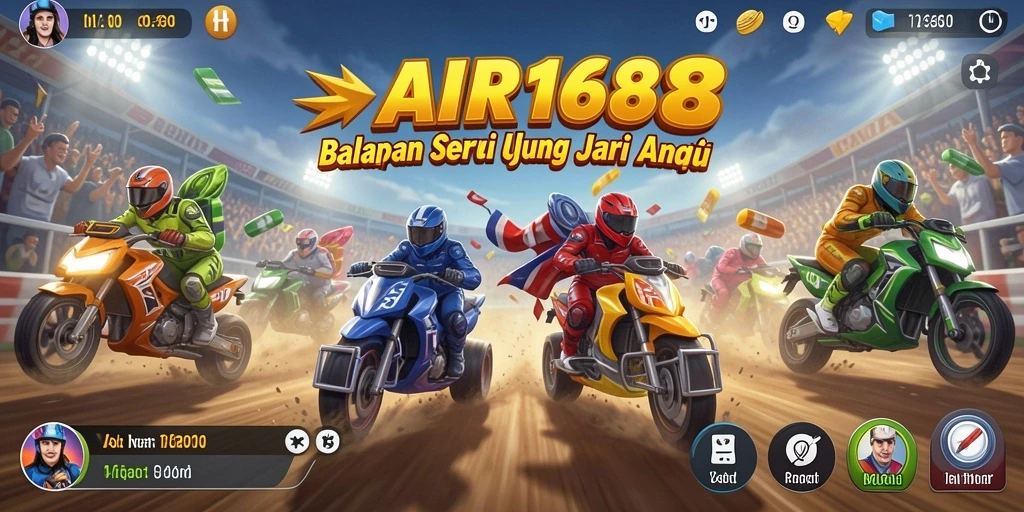 Gameplay seru dan mendebarkan dari AIR168 saat balapan di lintasan.