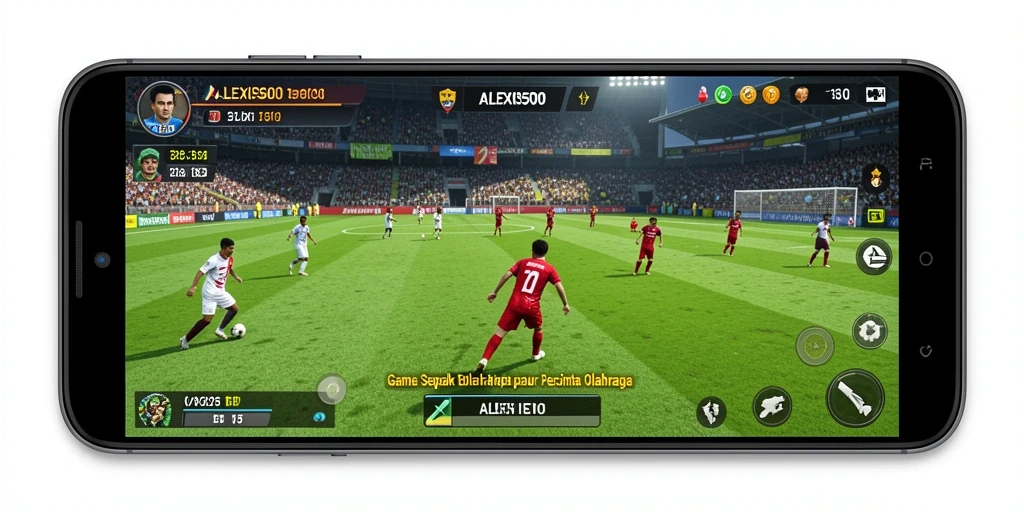 Gameplay ALEXIS500 yang mendebarkan dalam aksi sepak bola.