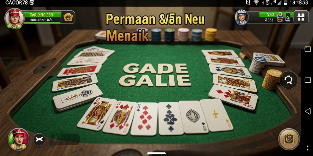 Tampilan menarik dan interaktif dari gameplay Gaple CACOR78.