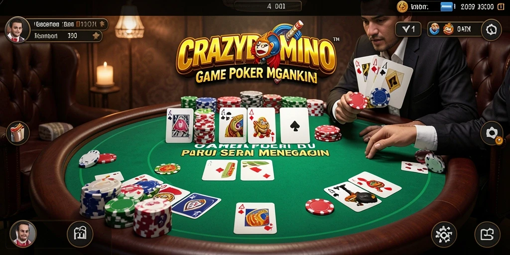Tampilan seru gameplay Poker di CRAZYDOMINO.