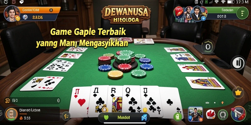 Gameplay DEWANUSA yang seru dan menghibur dalam permainan Gaple.