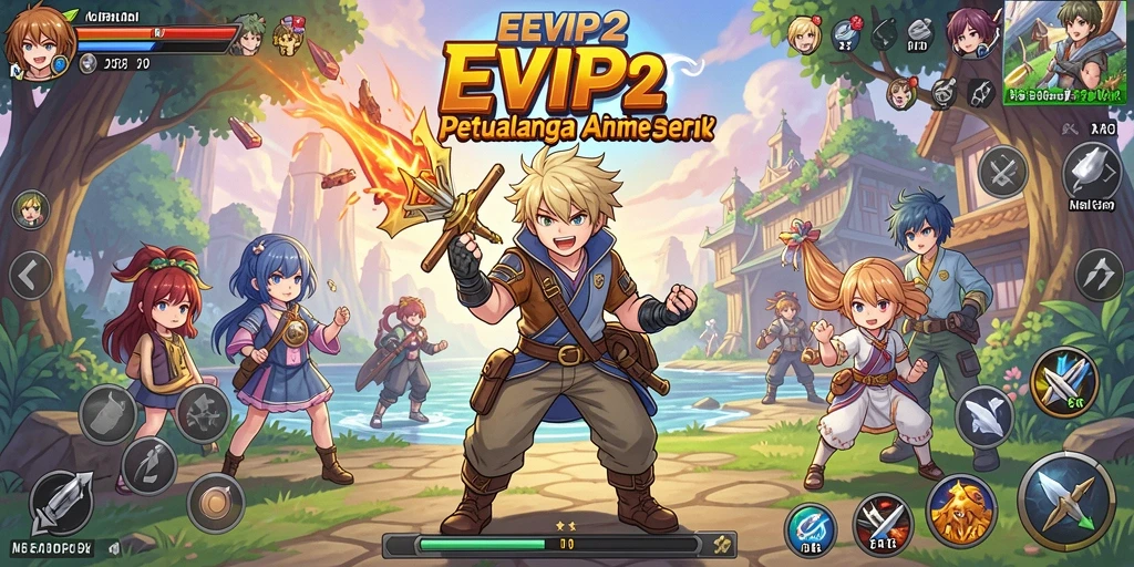 Tampilan menakjubkan dalam gameplay EVIP2 dengan karakter anime.
