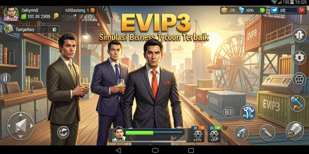 Gameplay menarik dari EVIP3 menunjukkan manajemen bisnis yang seru.