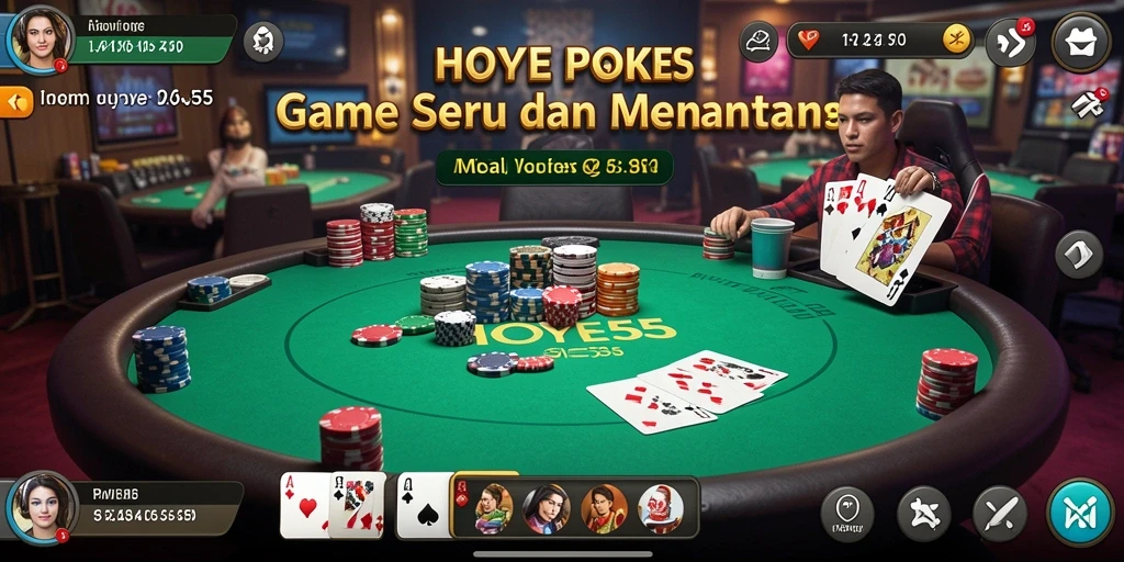 Screenshot gameplay HOYE55 menampilkan aksi seru permainan Poker.