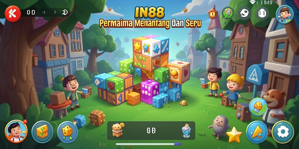 Tampilan gameplay IN88 yang penuh warna dan menantang.
