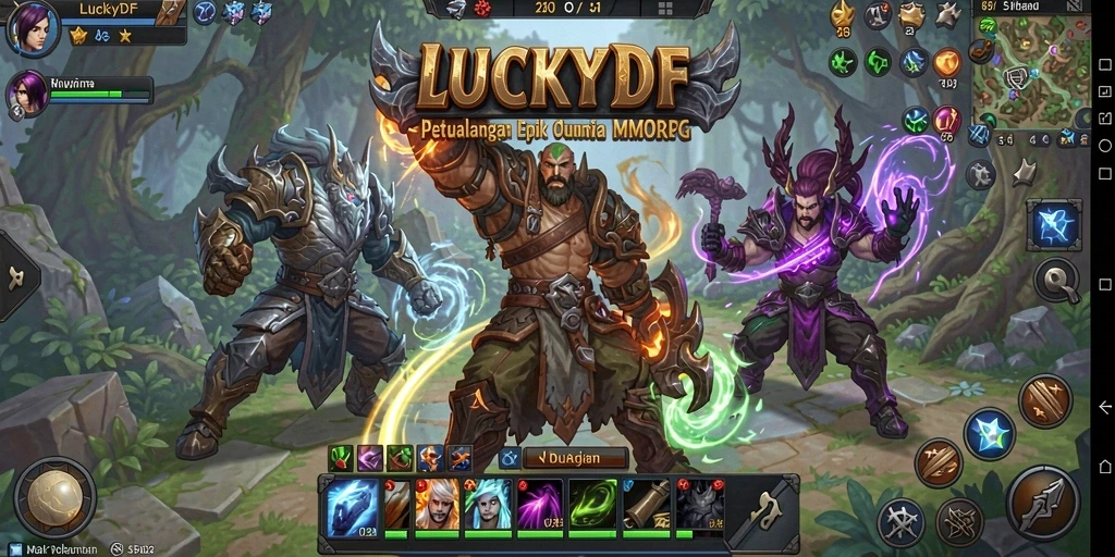 Tampilan gameplay memukau dan interaksi mendalam dalam LUCKYDF.