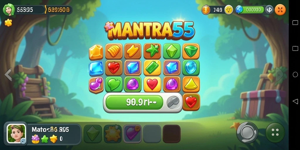 Tangkapan layar dari gameplay seru MANTRA55 yang penuh warna.