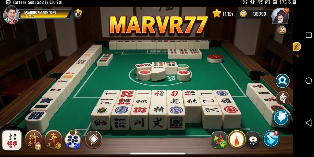 Tampilan gameplay menarik dari MARVRL77 yang menampilkan pengalaman bermain Mahjong.