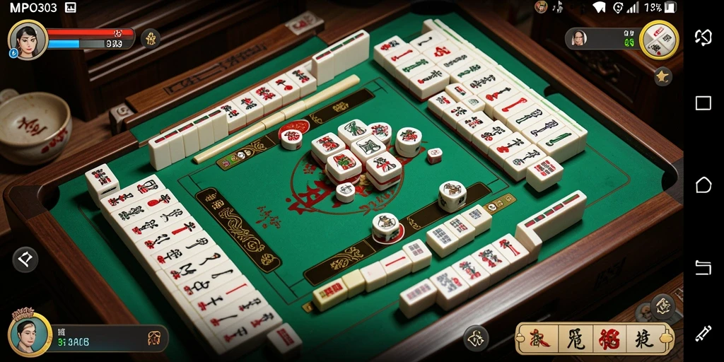 Tampilan gameplay Mahjong yang seru dan menantang.
