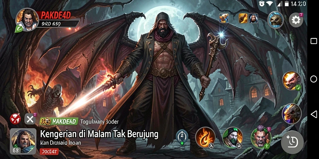 Screenshot gameplay PAKDE4D dengan suasana Horror yang mencekam.