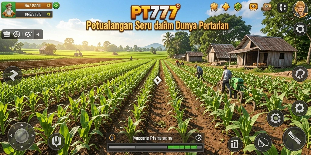 Tampilan gameplay menarik di PT777 dengan ladang yang luas.