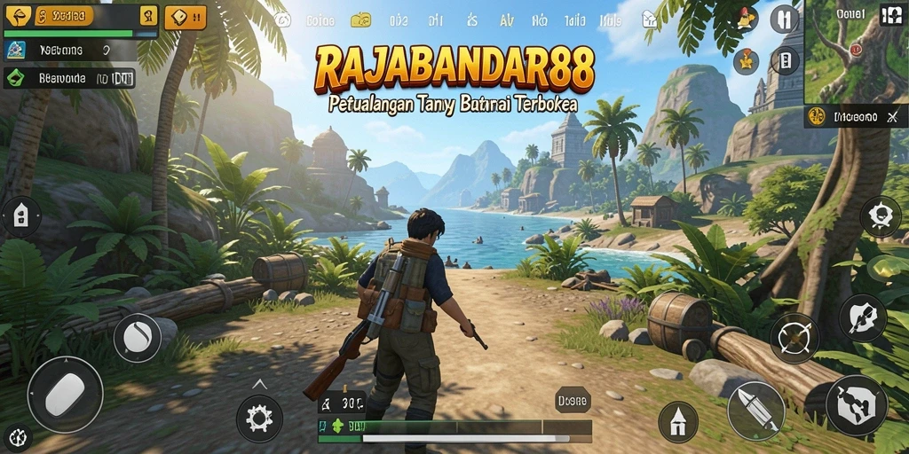 Gameplay RAJABANDAR88 yang epik dalam dunia terbuka.