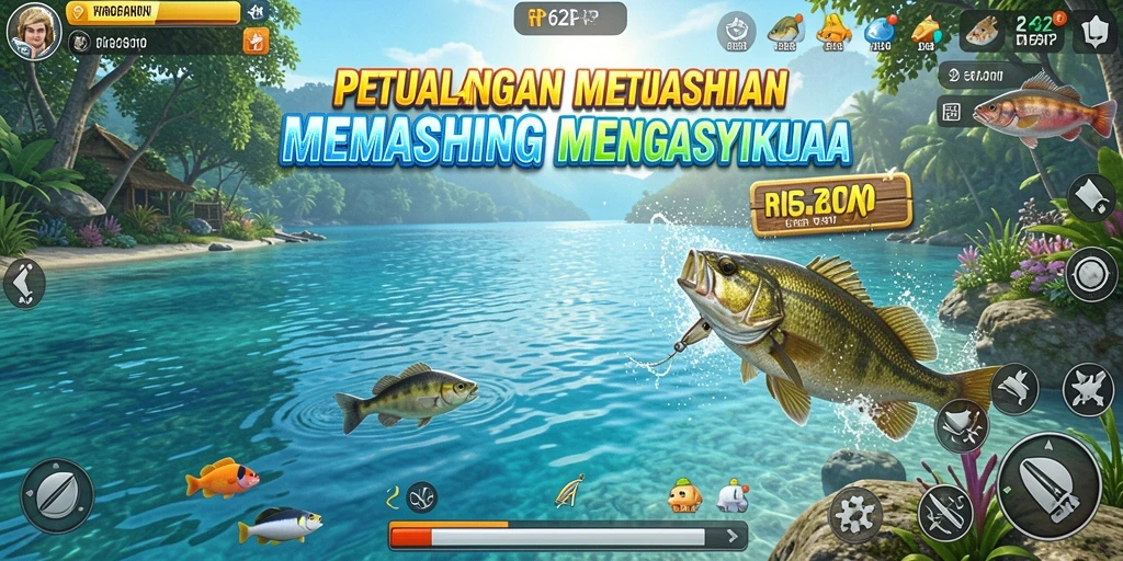Tampilan gameplay memancing yang seru dan menantang di RP62RP.