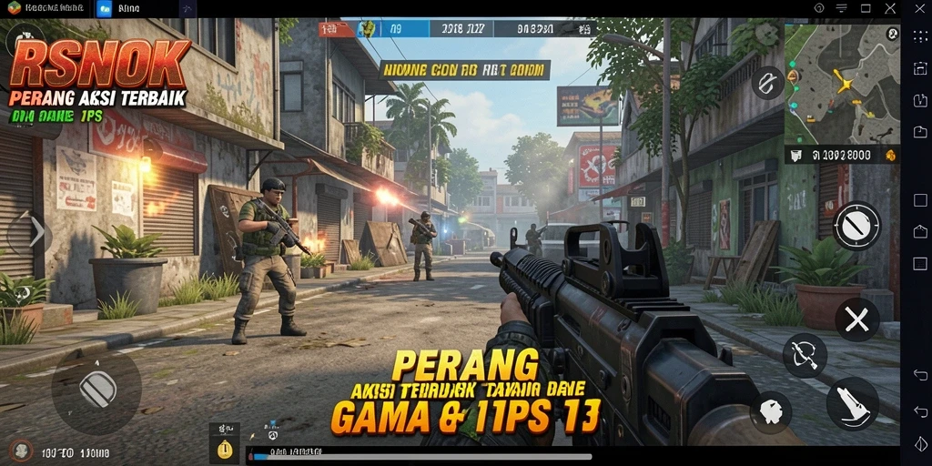 Screenshot gameplay RSNOK yang menunjukkan aksi pertempuran mendebarkan.