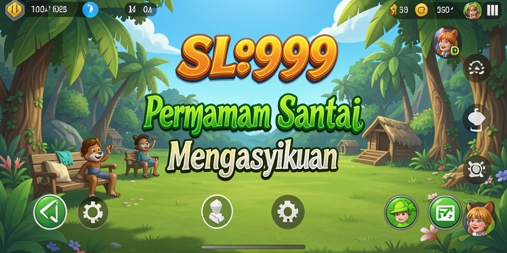 Tampilan gameplay SL999 yang penuh warna dan ceria.