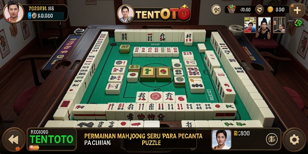 Tangkapan layar gameplay TENTOTO menunjukkan aksi mencocokkan ubin Mahjong yang seru.