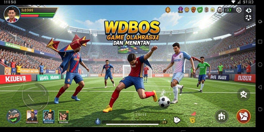 Tangkapan layar gameplay <strong>WDBOS</strong> yang menunjukkan aksi olahraga seru.